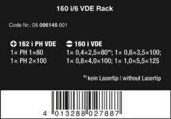 Wera 006145 Kraftform 160 I/6 Rack VDE 1000V Electrician’s Screwdriver Set 6 Piece -Tools Discounts 006145 10
