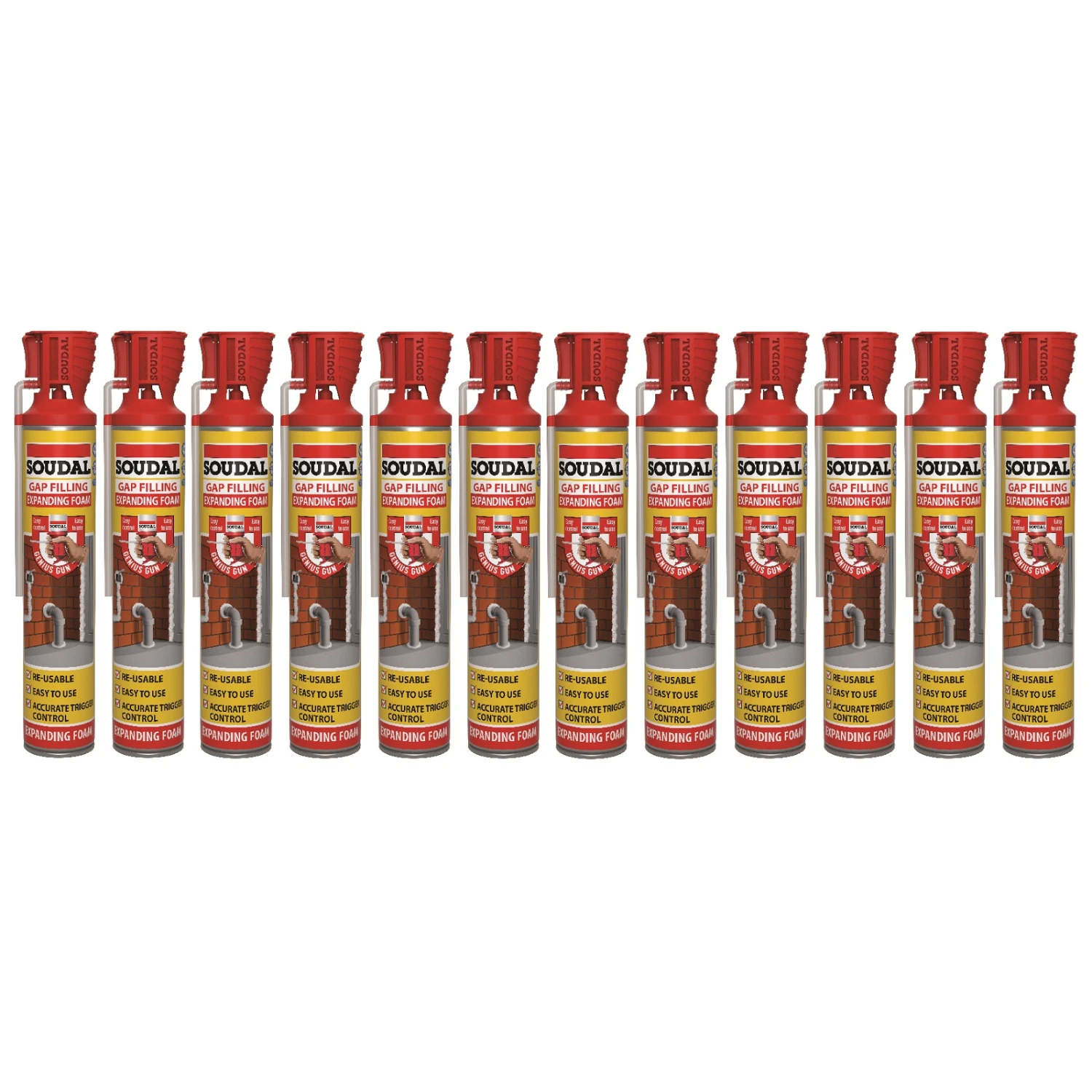 Soudal 130373 Genius Gun Gap Filling Expanding Foam Champagne 12 Pack 750ml 134843×12 3 Soudal 130373 Genius Gun Gap Filling Expanding Foam Champagne 12 Pack 750ml 134843×12
