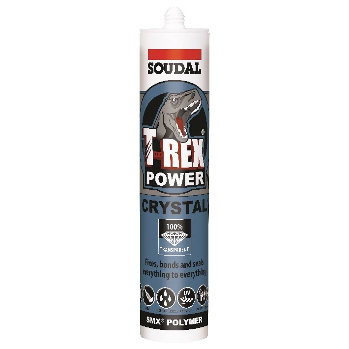 Soudal T-Rex Grab 290ml SMX® Polymer Sealant Adhesive Clear Crystal 121969 – 101760 3 Soudal T-Rex Grab 290ml SMX® Polymer Sealant Adhesive Clear Crystal 121969 – 101760