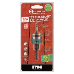 P & N 107CSC004 By Sutton Tools Quickbit TCT Cut Smart 3/16″ (14g) 2-In-1 Decking Drilling & Countersink Bit Set -Tools Discounts 107CSC004
