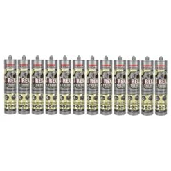 Soudal 134842 T-Rex Power X-Treme Tack, Power Grab 290ml SMX® Polymer Sealant Adhesive Black One Box (12 Pack) 129917X12