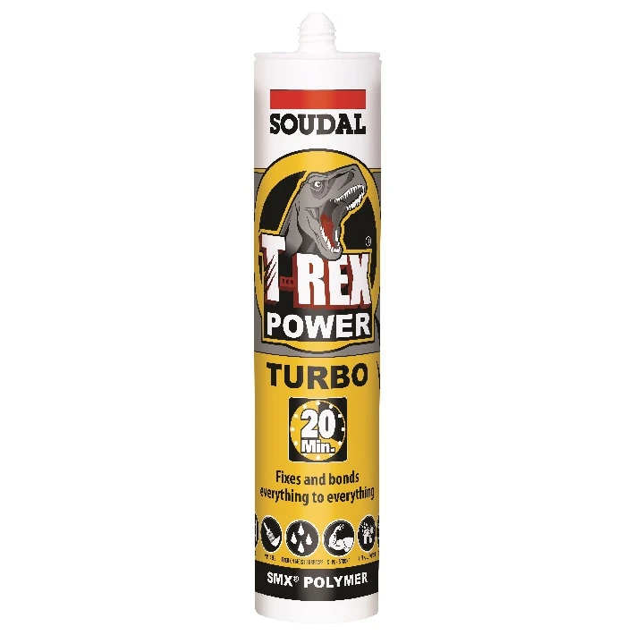 Soudal T-Rex Power Turbo 290ml SMX® Polymer Sealant Adhesive White One Box (12 Pack) 128371 130791×12 4 Soudal T-Rex Power Turbo 290ml SMX® Polymer Sealant Adhesive White One Box (12 Pack) 128371 130791×12 - Image 2