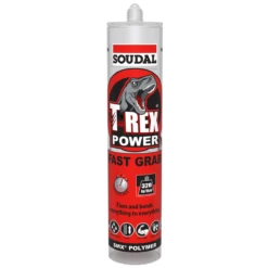 Soudal 134912 T-Rex Power Fast Grab 290ml SMX® Polymer Sealant Adhesive Clear 153387