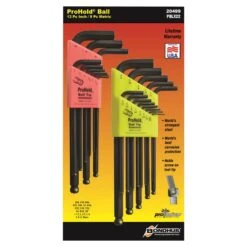 Bondhus 20499 ProHold L-Wrench Ball End Hex Key Set Metric / Imperial 22 Piece – Made In USA -Tools Discounts 20499