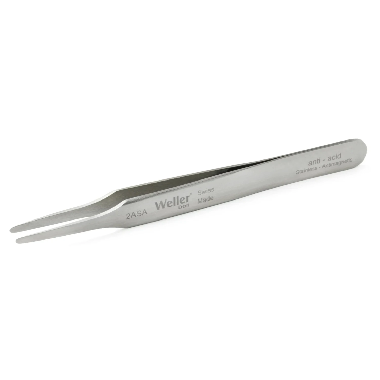 Weller Erem™ 2ASA Straight Flat Round Tip Precision Tweezers For Gripping Small Components 115mm 4-1/2″ 3 Weller Erem™ 2ASA Straight Flat Round Tip Precision Tweezers For Gripping Small Components 115mm 4-1/2″