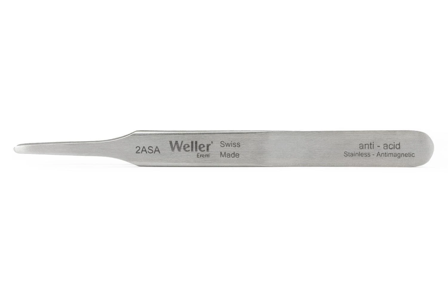 Weller Erem™ 2ASA Straight Flat Round Tip Precision Tweezers For Gripping Small Components 115mm 4-1/2″ 4 Weller Erem™ 2ASA Straight Flat Round Tip Precision Tweezers For Gripping Small Components 115mm 4-1/2″ - Image 2