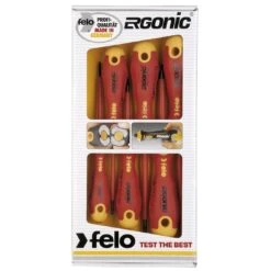 Felo 41396198 6 Piece Ergonic VDE 1000V Electrician’s Screwdriver Set – Made In Germany