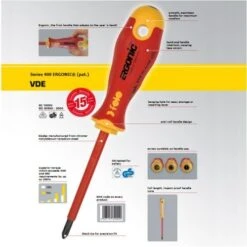 Felo 41308090 Ergonic VDE 1000V Electrician’s Screwdriver Flat 8.0 X 1.2 X 175mm – Made In Germany 531490 -Tools Discounts 41396198 2 3
