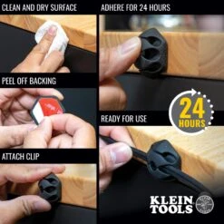 KLEIN Tools A-450-950 Hook & Loop Tape, 2cm, 7.6m, Black, Custom Length Cable Ties -Tools Discounts 450410 callout4 scaled 1