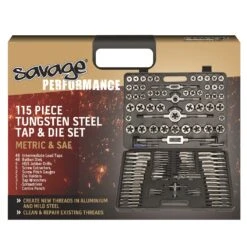 Saber By Bordo 50-S1 115 Piece Tungsten Steel S1 Tap & Die Set Metric & SAE -Tools Discounts 50 S1 1