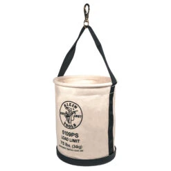 KLEIN Tools A-5109PS Canvas Tool Bucket Bag, Wide Straight Walls With Pocket, Swivel Snap, 30.5cm