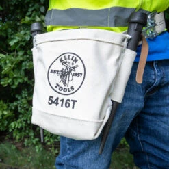 KLEIN Tools A-5416T Tool Bag, Bull-Pin And Bolt Bag, Tunnel Loop, Canvas, 12.7 X 25.4 X 22.9cm -Tools Discounts 5416t app1