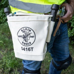 KLEIN Tools A-5416T Tool Bag, Bull-Pin And Bolt Bag, Tunnel Loop, Canvas, 12.7 X 25.4 X 22.9cm -Tools Discounts 5416t app3