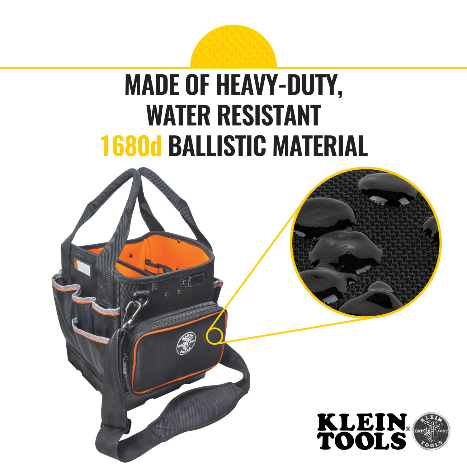 KLEIN Tools A-5541610-14 Tool Bag, Tradesman Pro™ Tool Tote, 40 Pockets, 26cm 7 KLEIN Tools A-5541610-14 Tool Bag, Tradesman Pro™ Tool Tote, 40 Pockets, 26cm - Image 5