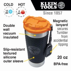 KLEIN Tools A-55580 Tradesman Tumbler – Insulated Cup / Mug 590ml -Tools Discounts 55580 callout 1
