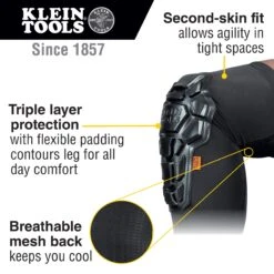 KLEIN Tools A-60611 Heavy Duty Knee Pad Sleeves, Size L/XL -Tools Discounts 60511 60611 callout 1 scaled 3