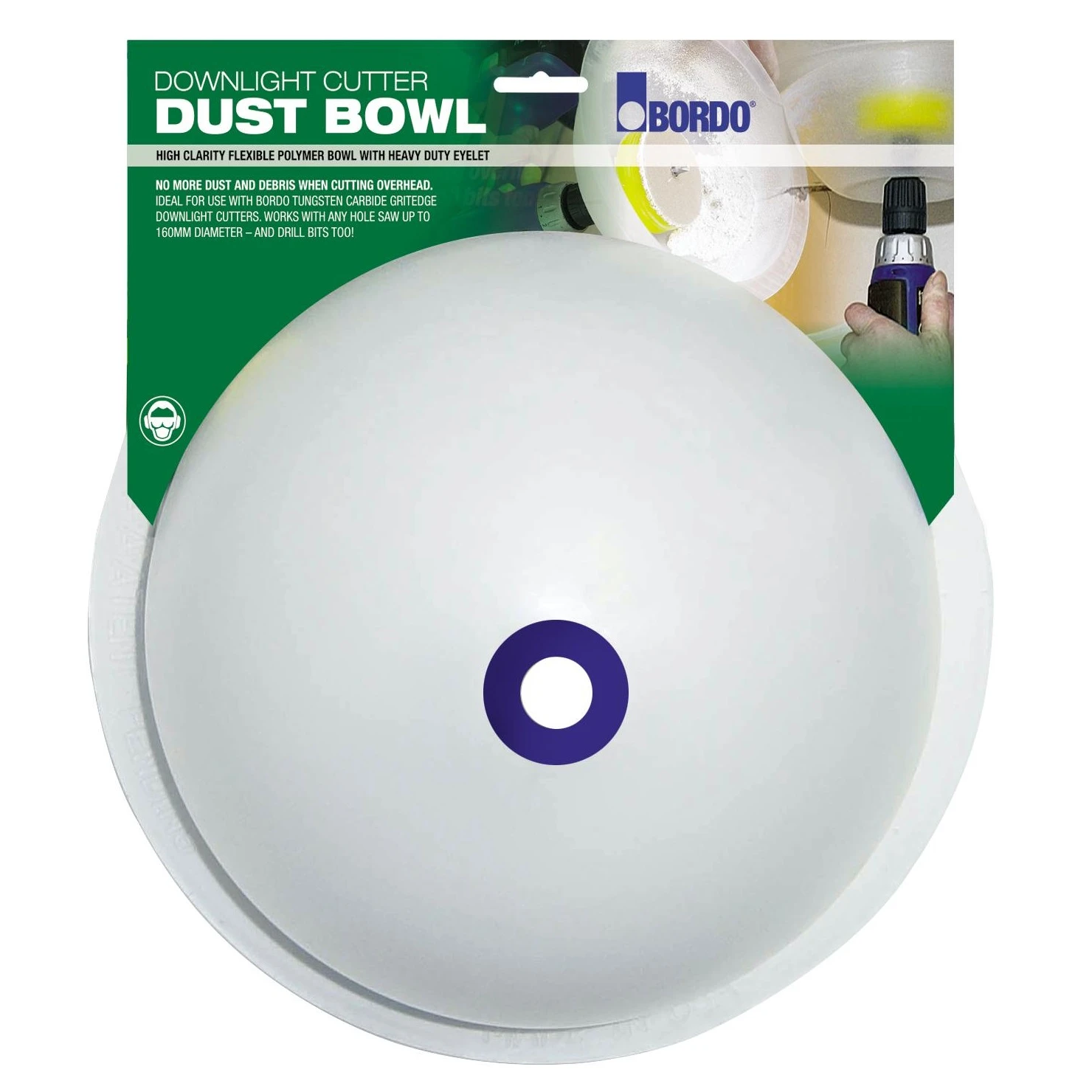 Bordo 7095-DB1 Downlight Plaster Drill Dust & Debris Bowl Catcher / Collector 3 Bordo 7095-DB1 Downlight Plaster Drill Dust & Debris Bowl Catcher / Collector