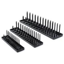 GEARWRENCH 83118 3 Piece 1/4″, 3/8″ & 1/2″ Drive Black SAE / Imperial Socket Storage Tray Set