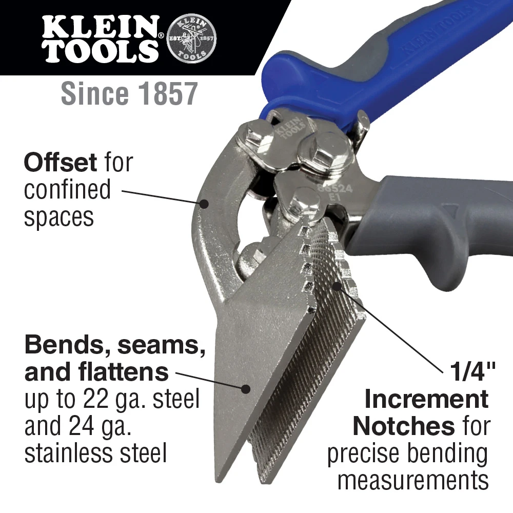 KLEIN Tools A-86524 Offset Hand Seamer 76mm 8 KLEIN Tools A-86524 Offset Hand Seamer 76mm - Image 6