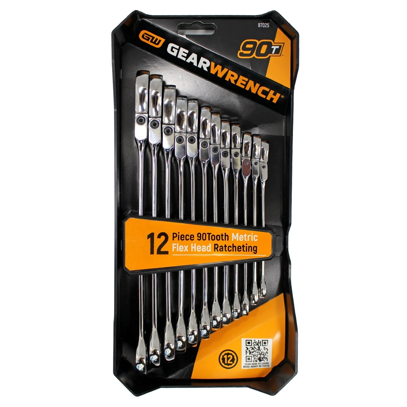 GEARWRENCH 87025 12 Piece 12 Point Metric 90T Flex Combination Ratcheting Spanner Set Bonus 10 Piece SAE Set 4 GEARWRENCH 87025 12 Piece 12 Point Metric 90T Flex Combination Ratcheting Spanner Set Bonus 10 Piece SAE Set - Image 2