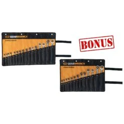 GEARWRENCH 9602RNG 16 Piece Reverse Ratcheting Spanner Set METRIC Bonus SAE Set 9602NR & 9509NR -Tools Discounts 9602RNG