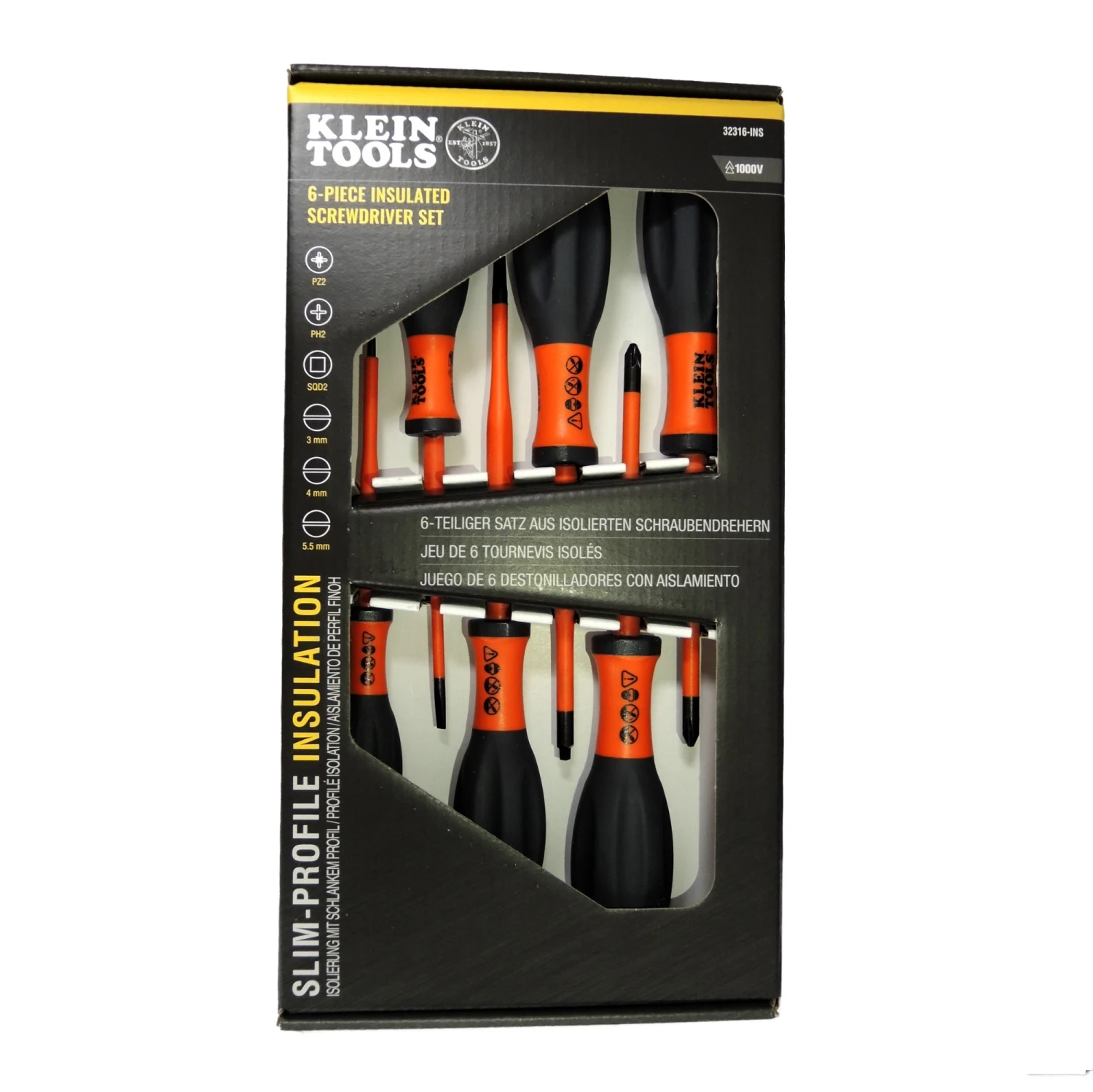 KLEIN Tools 32316INS 6 Piece VDE 1000V Insulated Electrician’s Screwdriver Kit 3 KLEIN Tools 32316INS 6 Piece VDE 1000V Insulated Electrician’s Screwdriver Kit