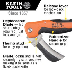 KLEIN Tools A-44218 Cable Skinning Utility Knife With Replaceable Blade -Tools Discounts A 44218 11
