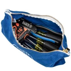 KLEIN Tools A-5140 Zippered Bags, Canvas Tool Pouches Olive/Orange/Blue/Yellow, 4-Pack -Tools Discounts A 5140 4