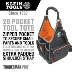 KLEIN Tools A-554158-14 Tradesman Pro™ Tool Bag, Tool Tote, 20 Pockets, 22.2cm -Tools Discounts A 554158 14 11