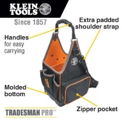 KLEIN Tools A-554158-14 Tradesman Pro™ Tool Bag, Tool Tote, 20 Pockets, 22.2cm -Tools Discounts A 554158 14 12