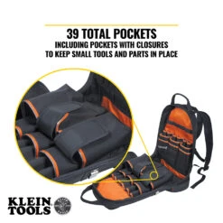 KLEIN Tools A-55421BP-14 Tradesman Pro™ Tool Bag Backpack, 39 Pockets, Black, 36.8 Cm -Tools Discounts A 55421BP 14 12