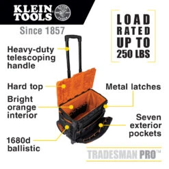 KLEIN Tools A-55473RTB Tradesman Pro™ Tool Master Rolling Tool Bag 19 Pockets 57.2cm -Tools Discounts A 55473RTB 11