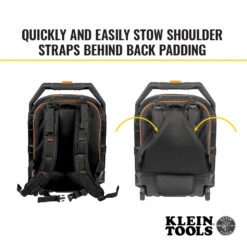 KLEIN Tools A-55604 Tradesman Pro™ Rolling Tool Bag Backpack, 28 Pockets -Tools Discounts A 55604 13