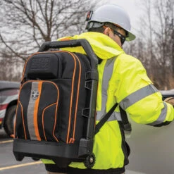 KLEIN Tools A-55604 Tradesman Pro™ Rolling Tool Bag Backpack, 28 Pockets -Tools Discounts A 55604 17