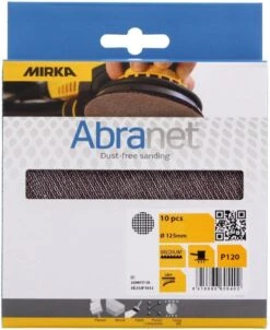 Mirka AE232F1012 Abranet Sanding Discs 125mm Grip P120 Grit 10 Pack -Tools Discounts AE232F1012 1