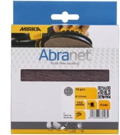 Mirka AE232F1025 Abranet Sanding Discs 125mm Grip P240 Grit 10 Pack -Tools Discounts AE232F1025 2