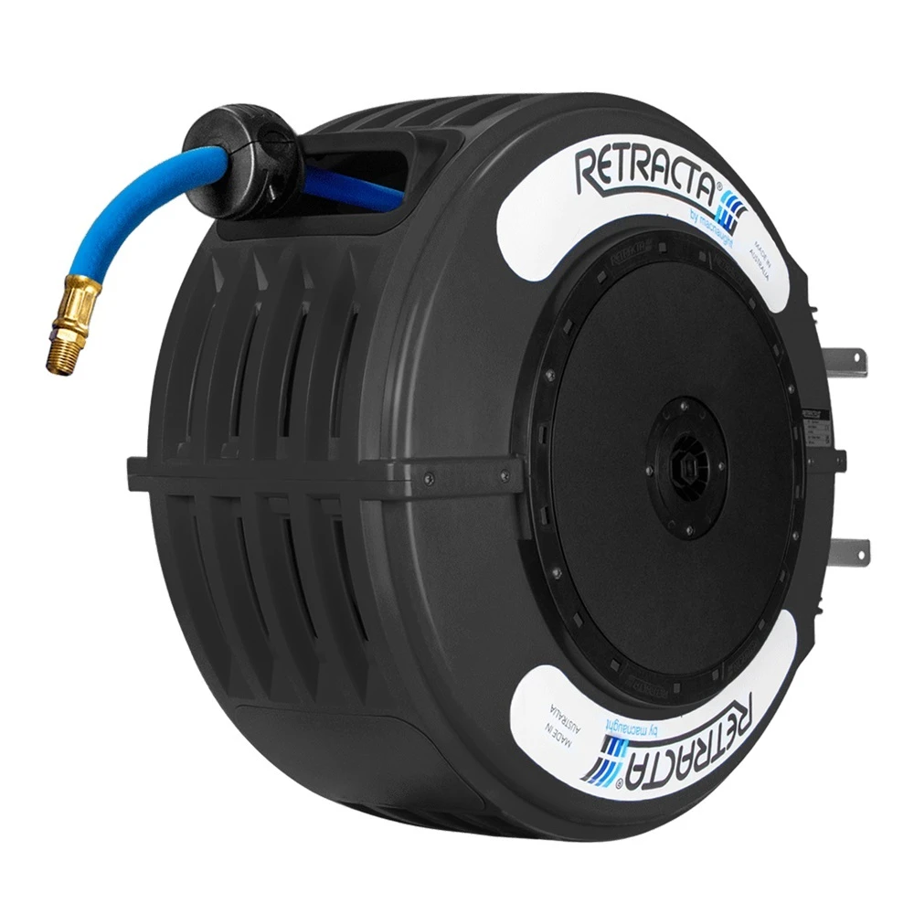 Macnaught AW415K-01 R3 12.5mm (1/2″) X 15m RETRACTA Shadow High Quality Air/Water Hose Reel Black Case – Made In Australia 3 Macnaught AW415K-01 R3 12.5mm (1/2″) X 15m RETRACTA Shadow High Quality Air/Water Hose Reel Black Case – Made In Australia