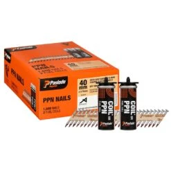 Paslode B60040 Impulse 40 X 3.75mm Mech Galvanised Hardened Round Head PPN Nails – Box Of 1600 + 2 Fuel Cells