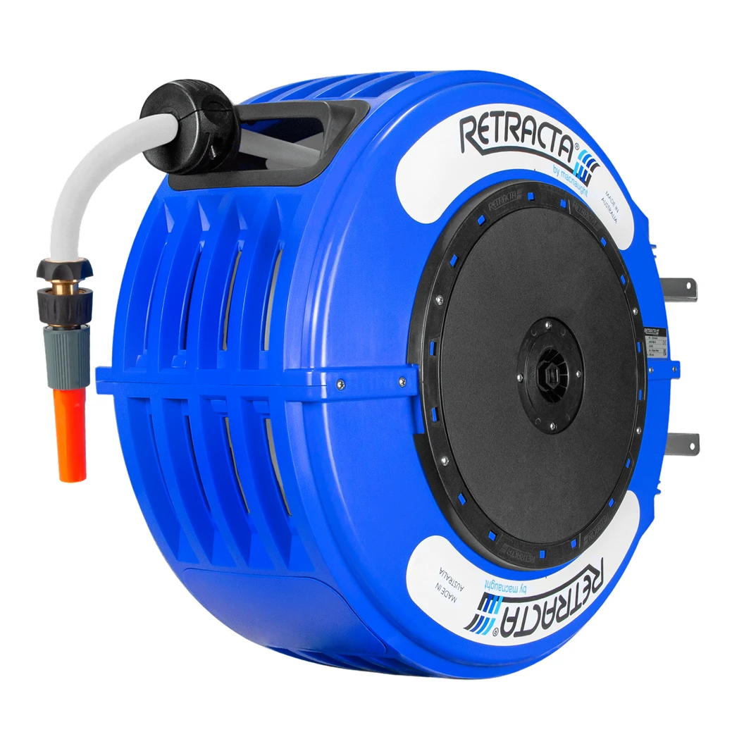 Macnaught CW420B-01 R3 12.5mm (1/2″) X 20m RETRACTA High Quality Water Hose Reel Blue Case – Made In Australia 3 Macnaught CW420B-01 R3 12.5mm (1/2″) X 20m RETRACTA High Quality Water Hose Reel Blue Case – Made In Australia