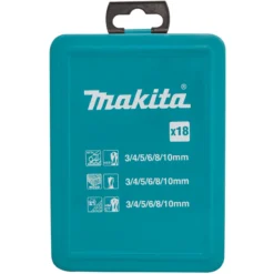 Makita D-46399 18 Piece Metric Combination Drill Bit Set In A Metal Case -Tools Discounts D 46399 1