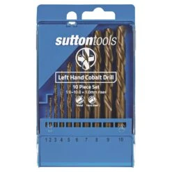 Sutton Tools D202LH10M Jobber Drill Set – Left Hand Cobalt Drills 10 Piece Metric 1mm – 10mm -Tools Discounts D202LH10M 2