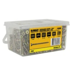 DeWALT DFS004-PT Chipboard ZY Screw – Self Embedding Head Zinc 8mm X 25mm Quantity Of 1000 – Engineered By Powers -Tools Discounts DFS004 PT 1