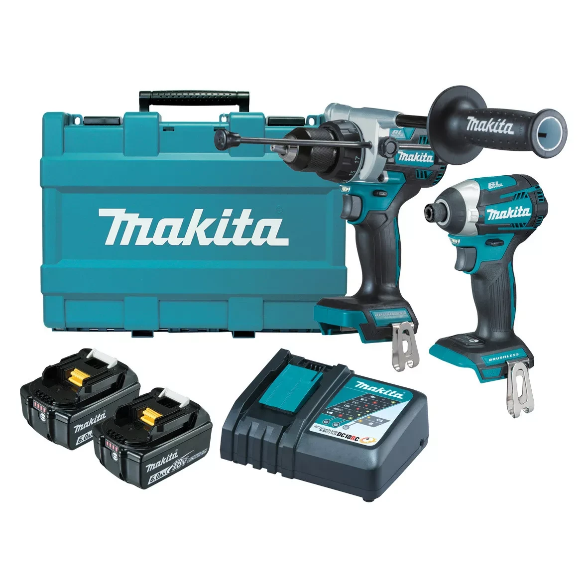 Makita DLX2412G 18V 6.0Ah Lithium-Ion Brushless 2 Piece Cordless Hammer Drill & Impact Driver Combo Kit 3 Makita DLX2412G 18V 6.0Ah Lithium-Ion Brushless 2 Piece Cordless Hammer Drill & Impact Driver Combo Kit