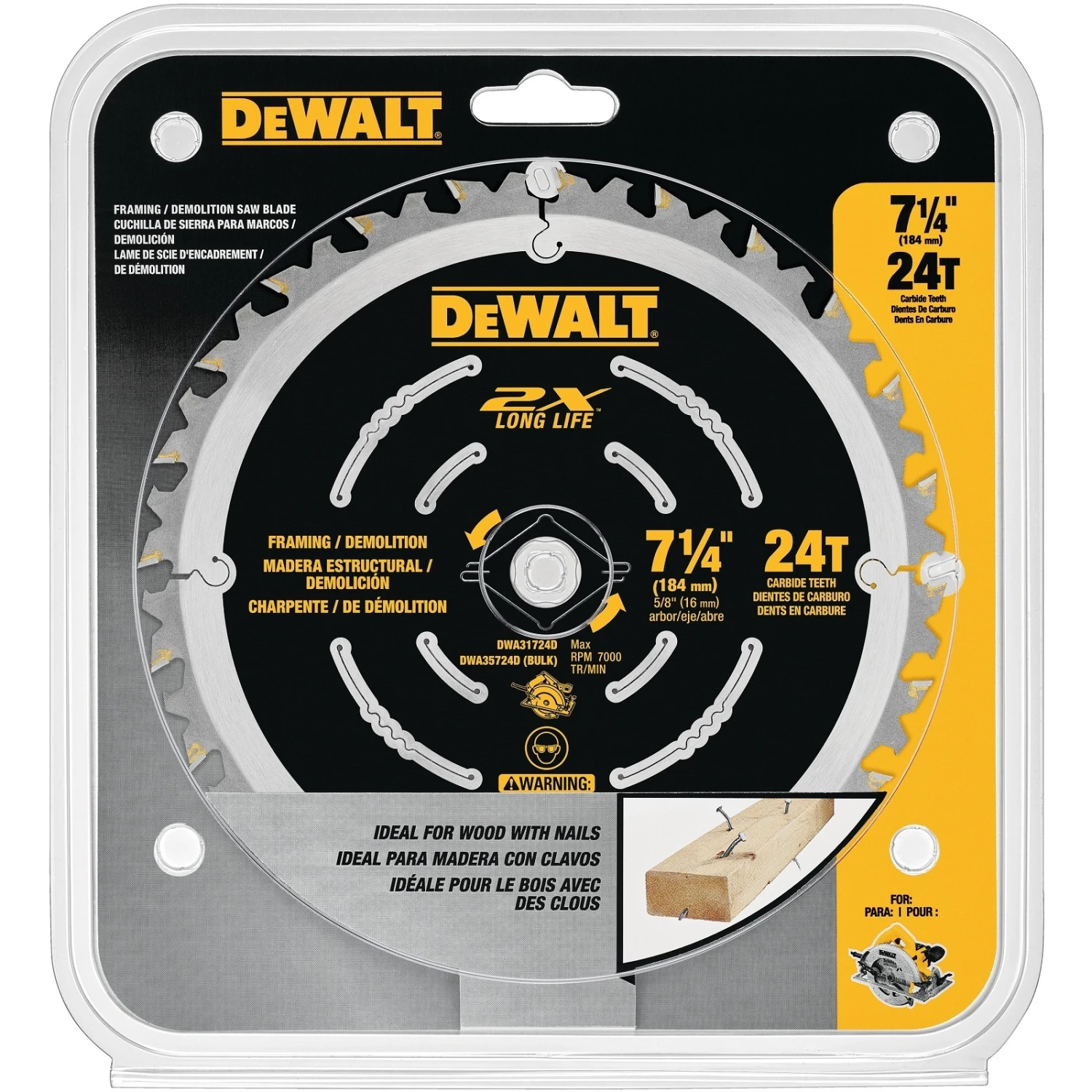 DeWALT DT90254-QZ EXTREME® Demolition Circular Saw Blade 184mm X 16/20mm 24 Teeth 4 DeWALT DT90254-QZ EXTREME® Demolition Circular Saw Blade 184mm X 16/20mm 24 Teeth - Image 2