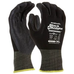 Maxisafe GNN192-10 Black Knight Gripmaster Coated Gloves 1 Pair – Extra Large (XL)