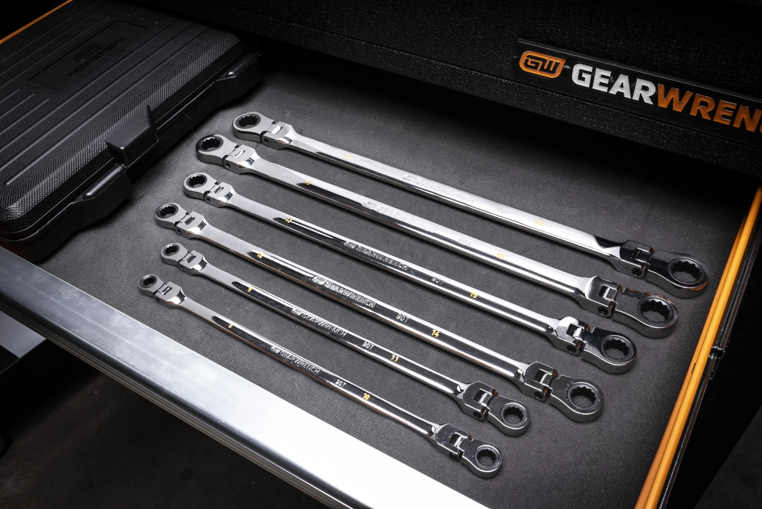 GEARWRENCH 86830 6 Piece 90 Tooth 12 Point Metric GearBox™ Double Flex Ratcheting Spanner Wrench Set 90T 6 GEARWRENCH 86830 6 Piece 90 Tooth 12 Point Metric GearBox™ Double Flex Ratcheting Spanner Wrench Set 90T - Image 4