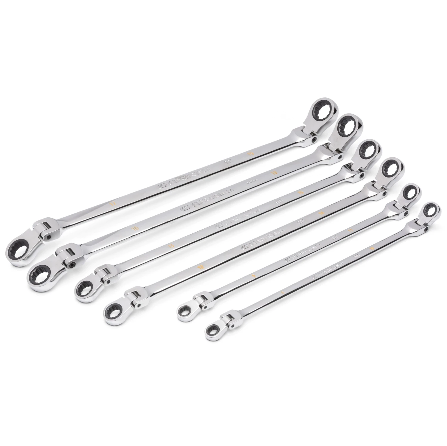 GEARWRENCH 86830 6 Piece 90 Tooth 12 Point Metric GearBox™ Double Flex Ratcheting Spanner Wrench Set 90T 3 GEARWRENCH 86830 6 Piece 90 Tooth 12 Point Metric GearBox™ Double Flex Ratcheting Spanner Wrench Set 90T