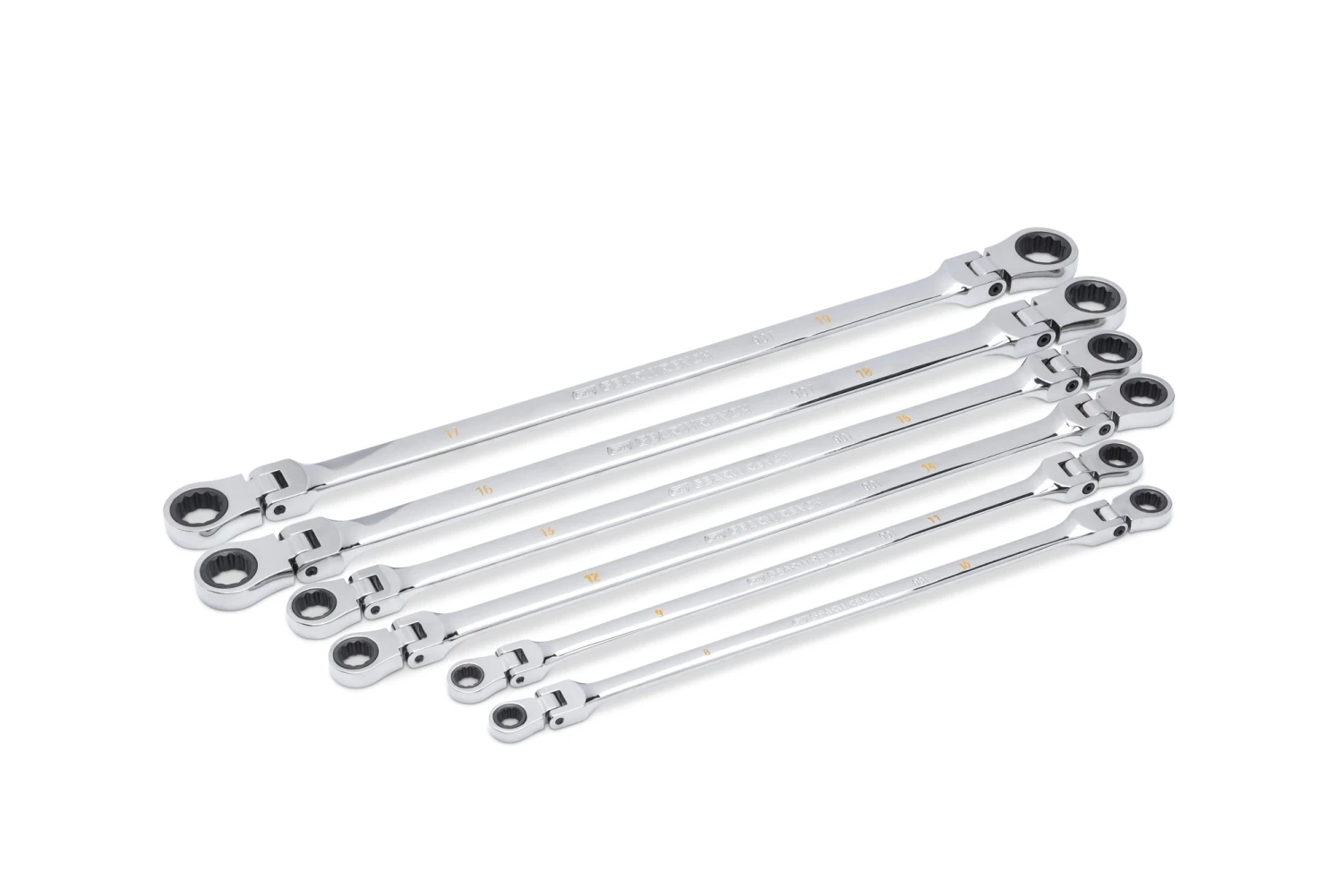 GEARWRENCH 86830 6 Piece 90 Tooth 12 Point Metric GearBox™ Double Flex Ratcheting Spanner Wrench Set 90T 4 GEARWRENCH 86830 6 Piece 90 Tooth 12 Point Metric GearBox™ Double Flex Ratcheting Spanner Wrench Set 90T - Image 2