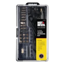 Hot Devil HDWBK Wood Burning And Hobby Set – 24 Piece Kit -Tools Discounts HDWBK 2