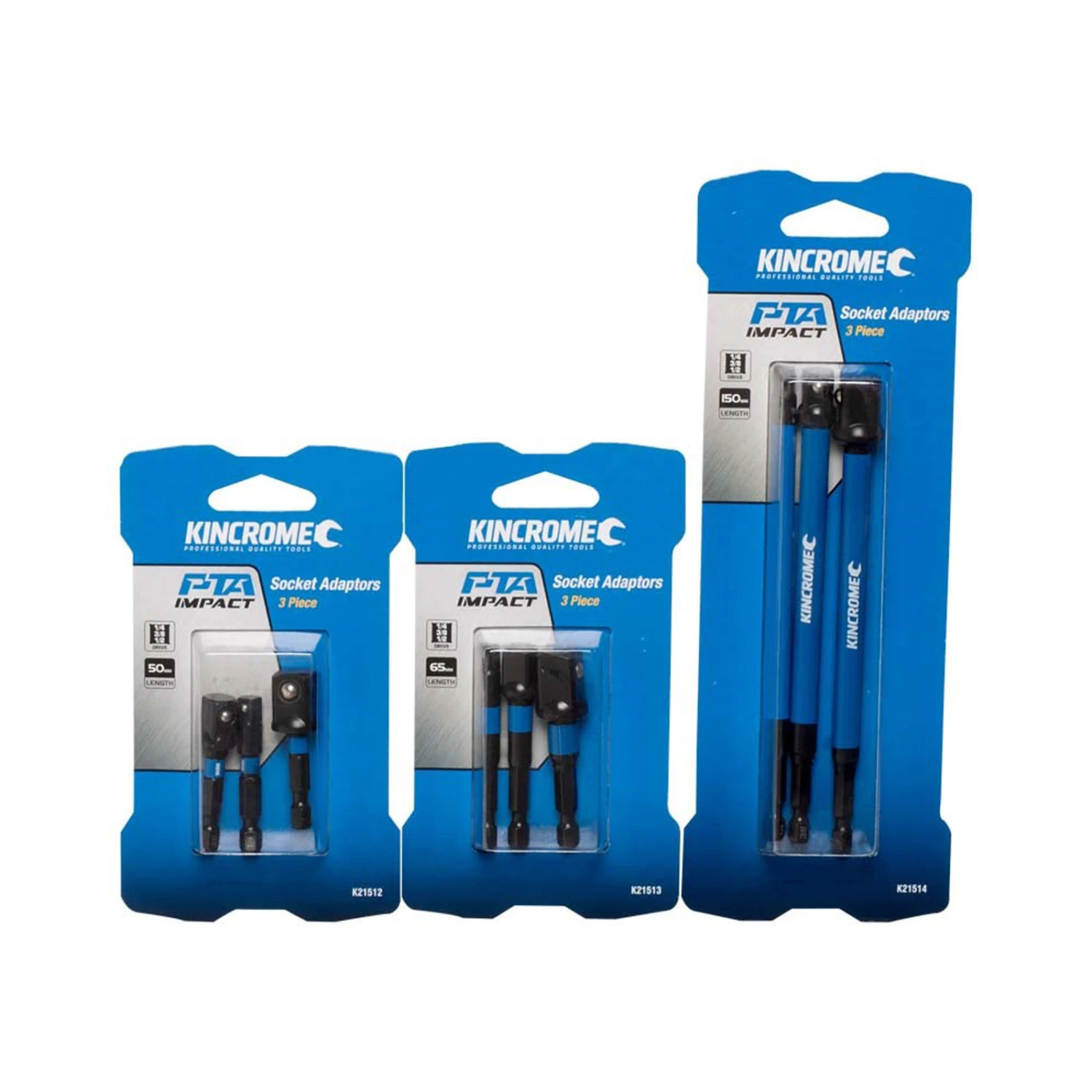 Kincrome K21514 1/4″ Hex Drive Impact Socket Driver Adaptor Mixed Pack 150mm 3 Piece 4 Kincrome K21514 1/4″ Hex Drive Impact Socket Driver Adaptor Mixed Pack 150mm 3 Piece - Image 2